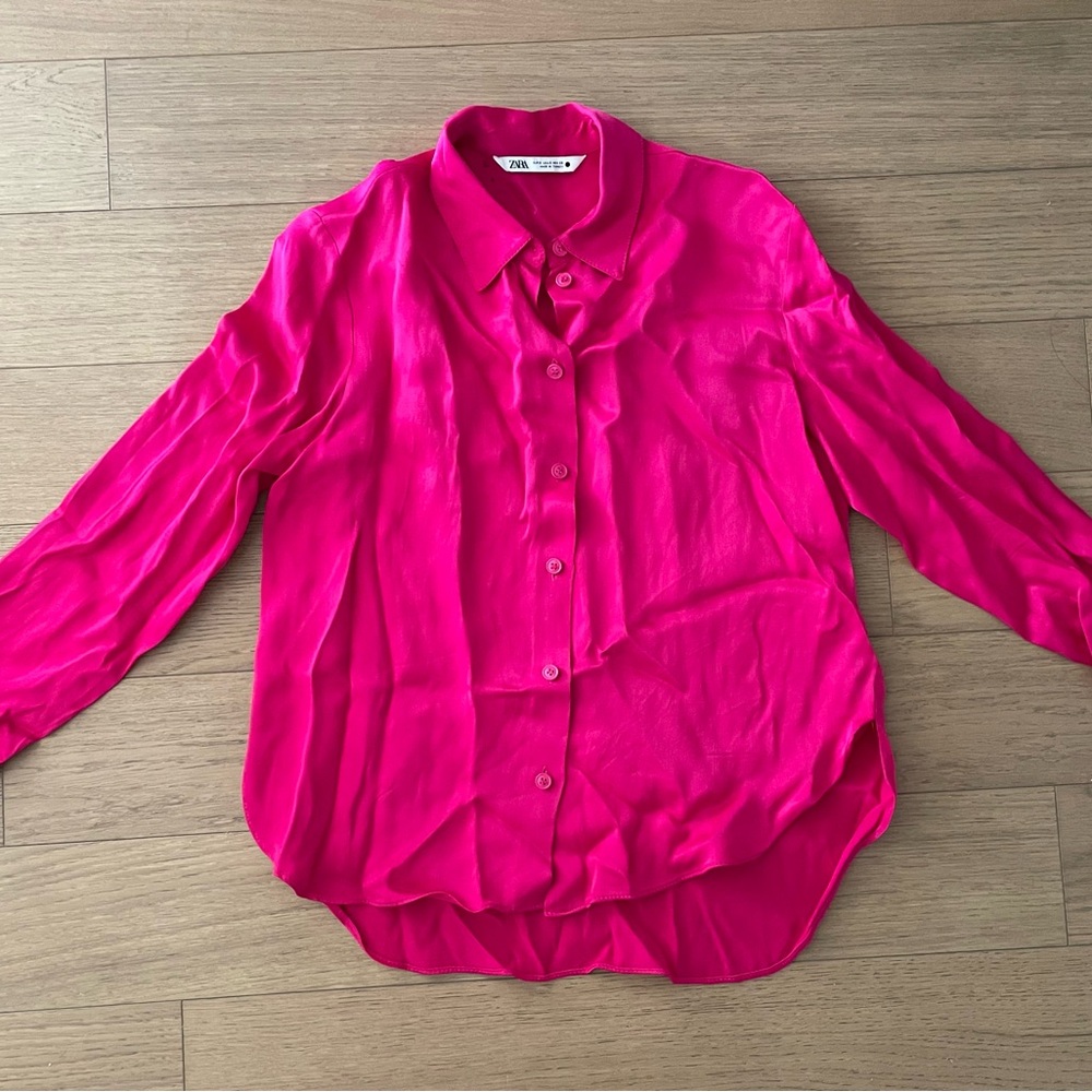 Zara Fuchsia Button-Up Shirt
